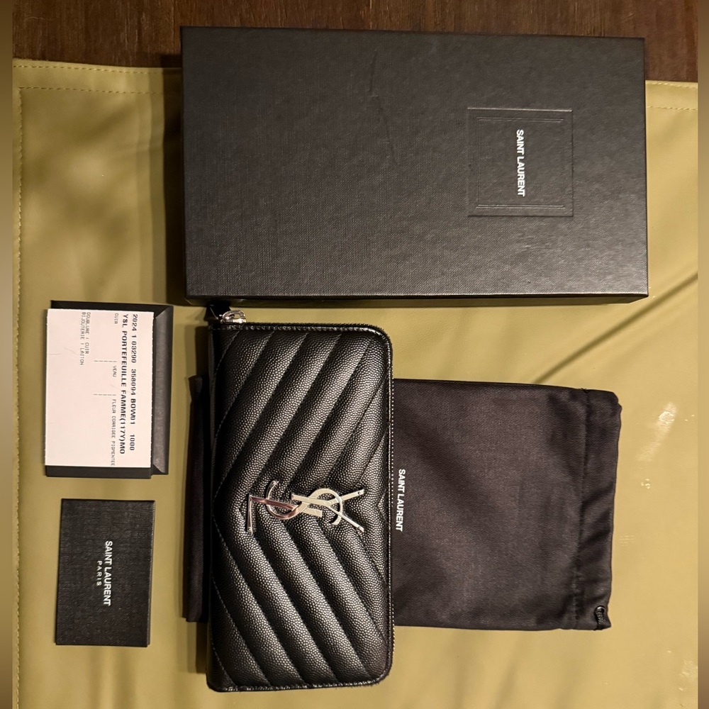 100% Authentic Saint Laurent Long Wallet